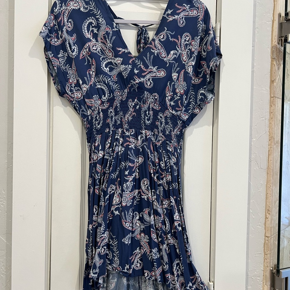 Navy Paisley Women's Dress